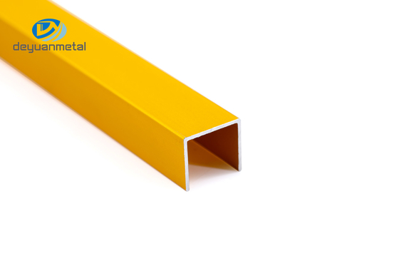 U en aluminium profile la couleur d'or de traitement d'électrophorèse pour la décoration de mur et de plancher
